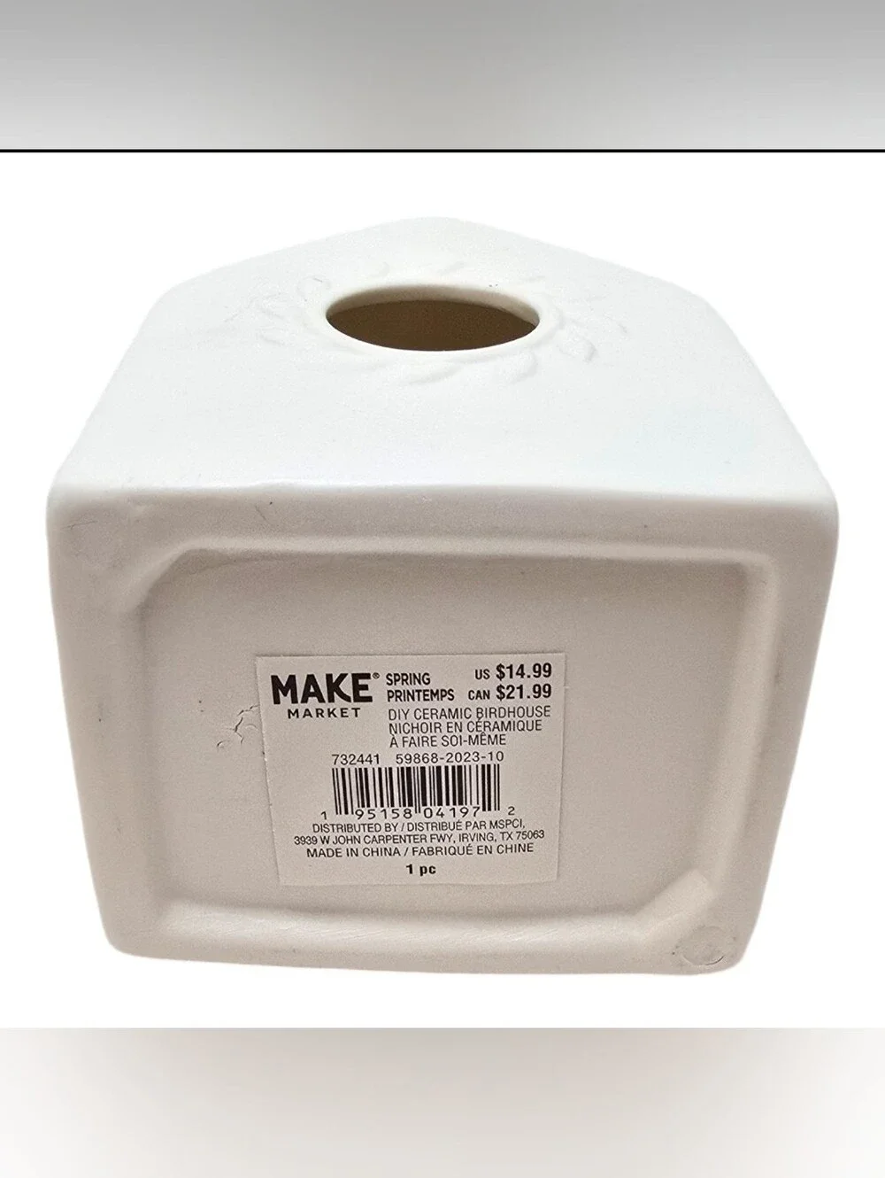 NWT 6in Ceramic #Birdhouse Home Shelf Decor Ready To Paint DIY Paintable Craft